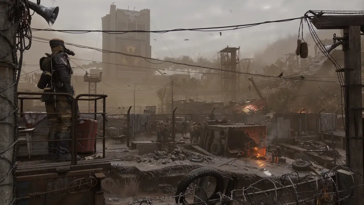 A surface camp in METRO 2039 where scavenged parts become the next craft