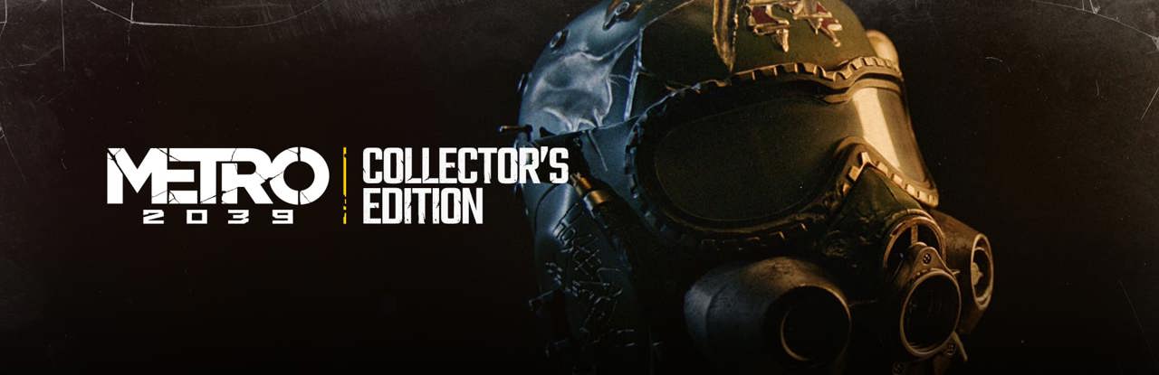 METRO 2039 Collector’s Edition banner featuring the Stranger’s battle-scarred Spartan helmet
