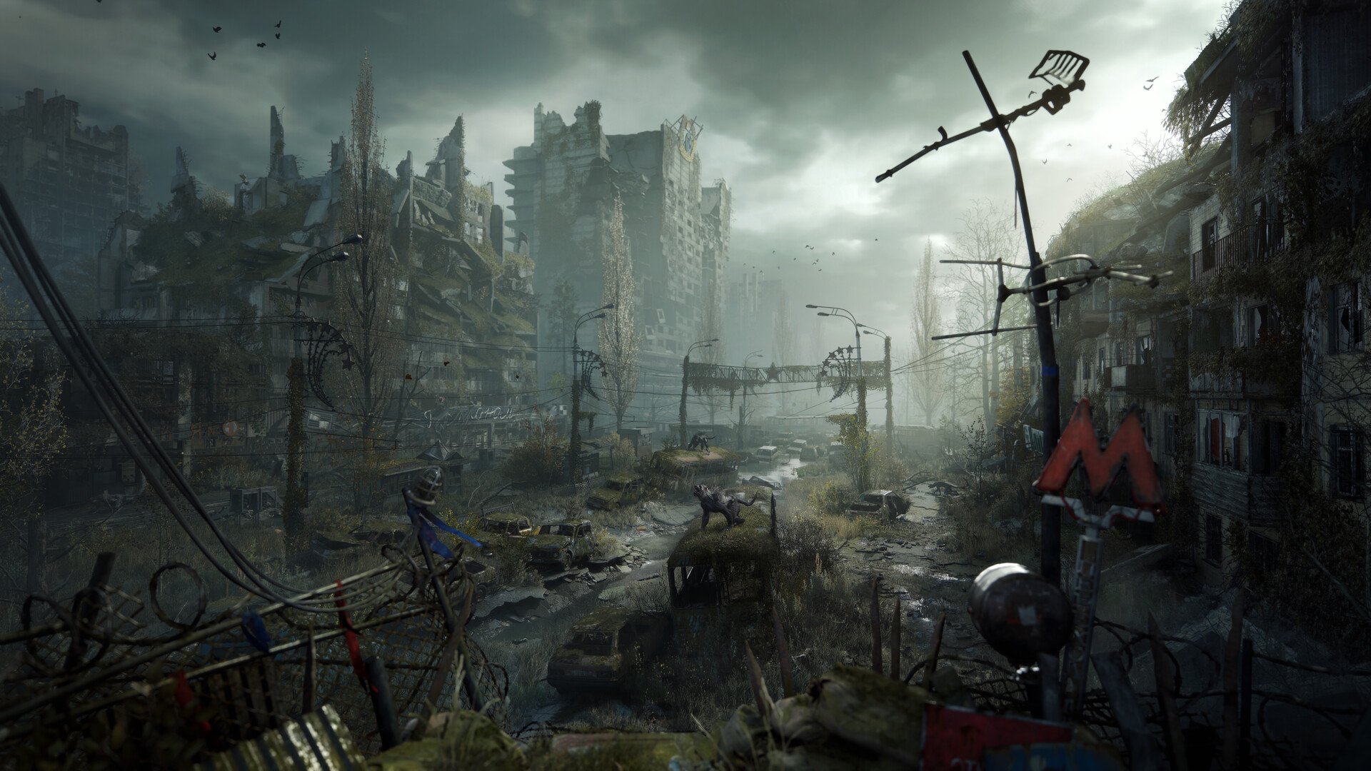 Official METRO 2039 screenshot of tunnel combat lighting
